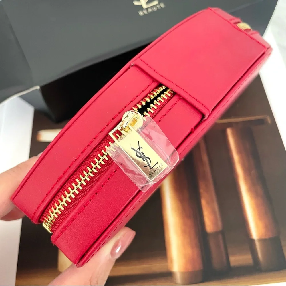 YSL Make up Brush Set with Lip shape Brush Bag
